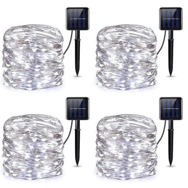 12m Solar String Wire Decorative Solar Powered Garden Light - 4 Pack