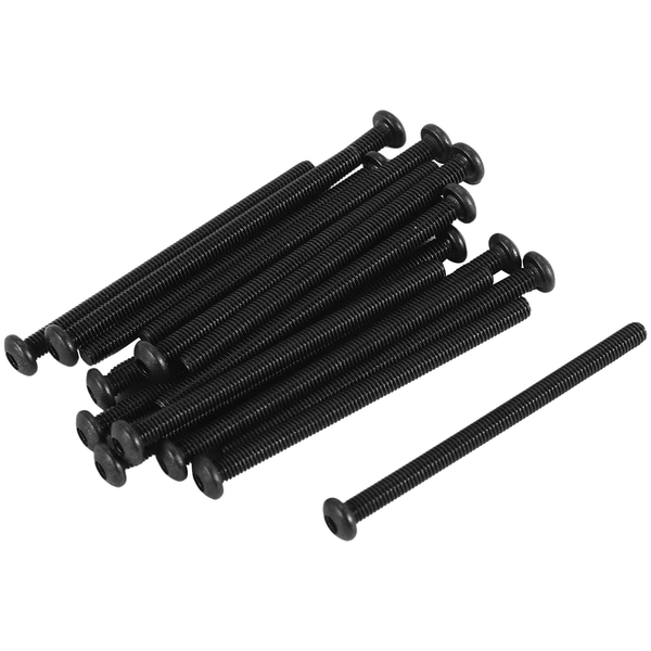M3 x 45mm Alloy Steel Hex Socket Button Head Screws Black 20 Pcs