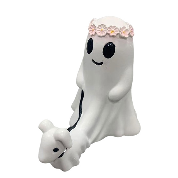 Halloween Resin Little Ghost Walking Dog Ornaments Large
