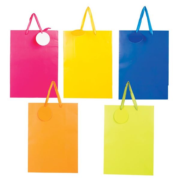 Bulk Pack x 12 Large Solid Colour Gift Bags - 32 x 25cm