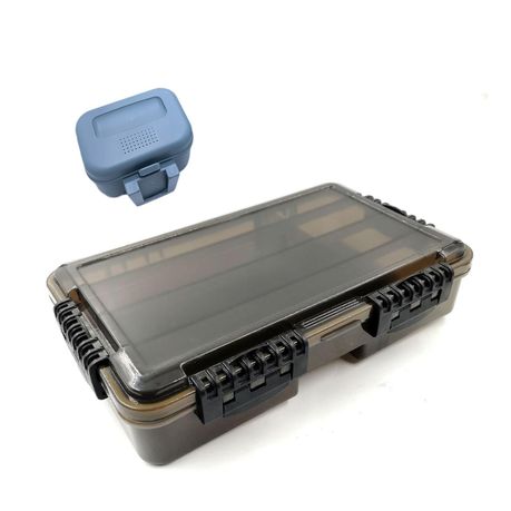 Large Waterproof Fishing Tackle Box Organizer with Specialized Bait Box Image