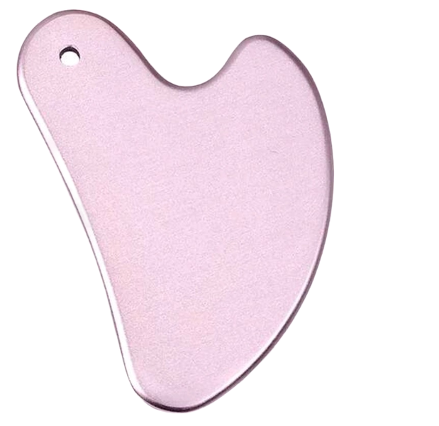 Pink Heart Shaped Metal Aluminum Gua Sha