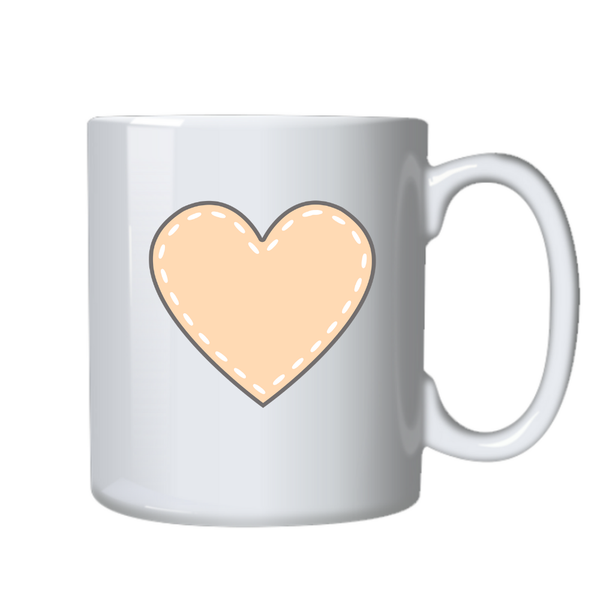 Pastel Orange Heart Birthday Christmas Gift Mug Cup 505