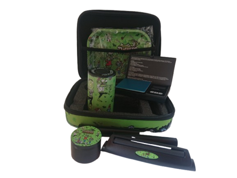 Green Cartoon All-in-One Herbal Storage &amp; Rolling Kit