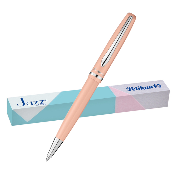 Pelikan Jazz Ballpoint Pen Orange Pastel, Refillable, Smooth Grip Blue Ink
