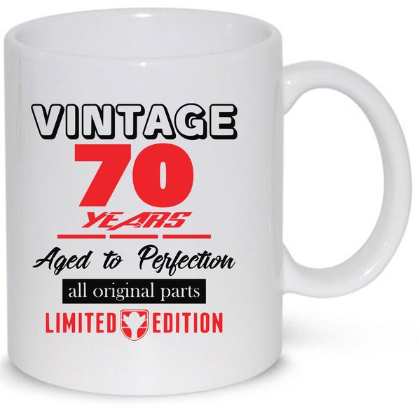 Vintage 70 Aged To Perfection 70th Birthday Coffee Mug (11Oz Standard Mug)