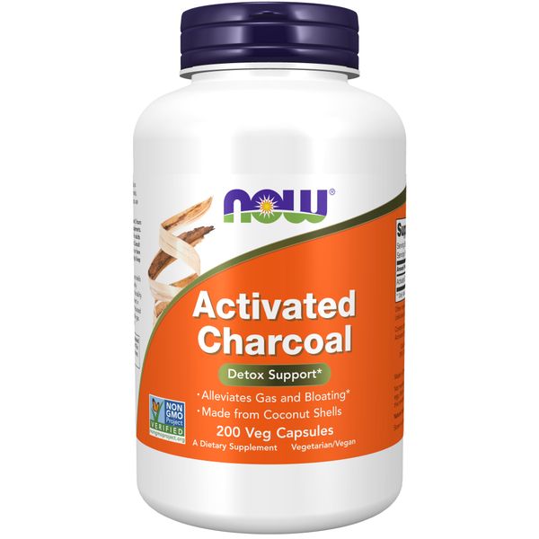 NOW Foods Activated Charcoal - 200 Veg Caps