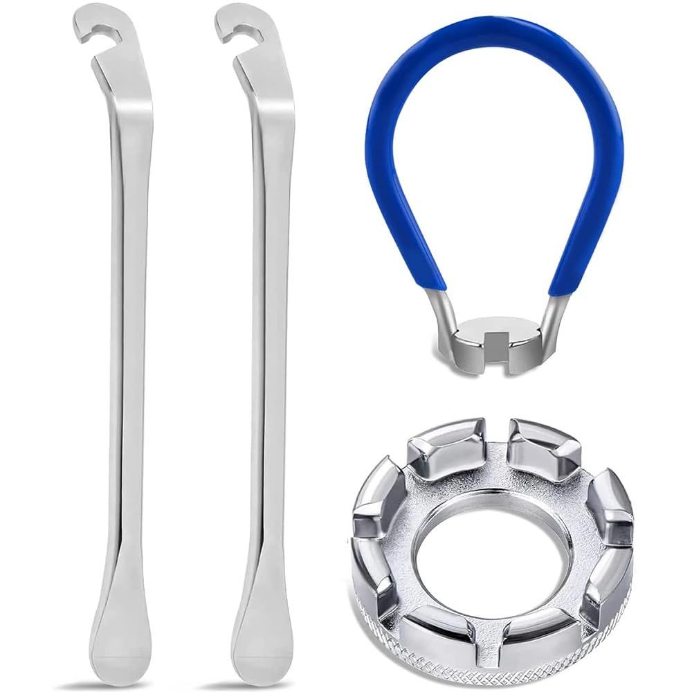 Bicycle Spoke Wrench, Universal Forged Steel Bike Rim Correct Tool - 4 Pieces