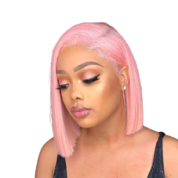 Pink Full Frontal Brazilian Hair Wig.
