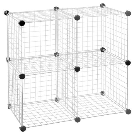 Gretmol 4 Cube Modular Wire Storage, 4 Cube Grid Wire Storage Shelves