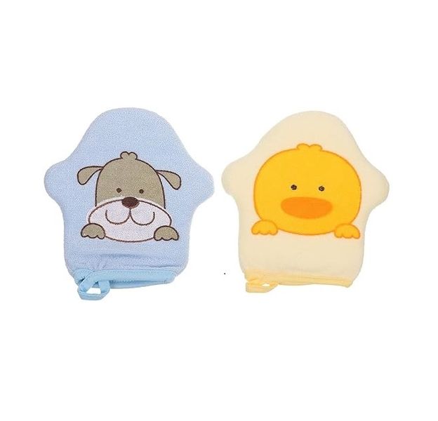 2 Pieces Baby Bath Mitt Washcloths Gloves, Cotton Puppet Kids Bath Sponge