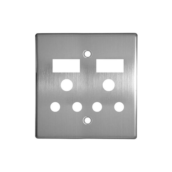 Silver Steel Cover Plate For 4x4 2x16A Switch Socket