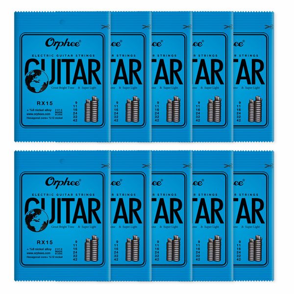 Orphee RX15 Carbon Steel Electric Guitar Strings -10 Packs