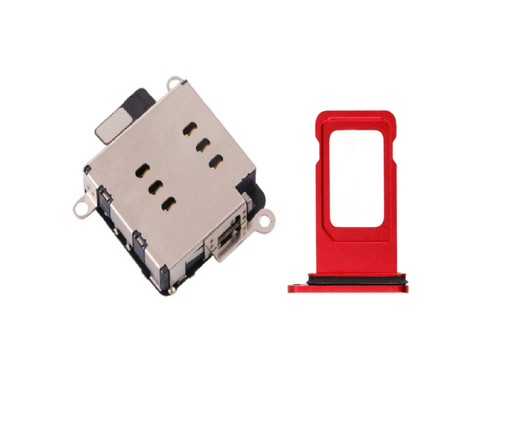 Dual SIM Reader Flex for iPhone 11 with SIM Card Tray Silver