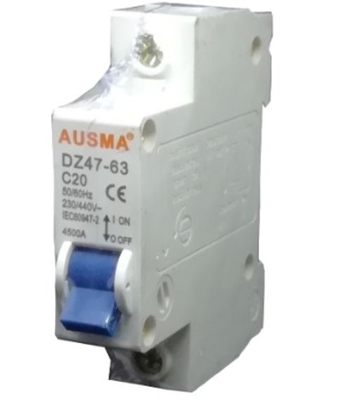 3 x Ausma Din Rail Circuit Breaker 1p 20A