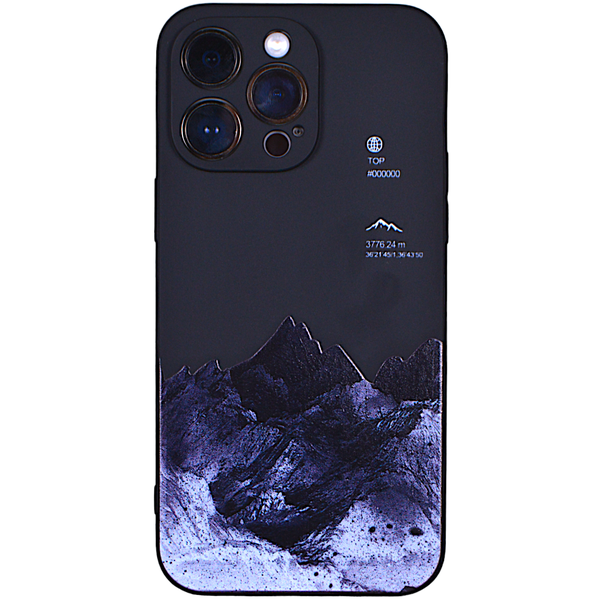 Black - Phone Case with Mountain Print - Iphone 15 Pro Max