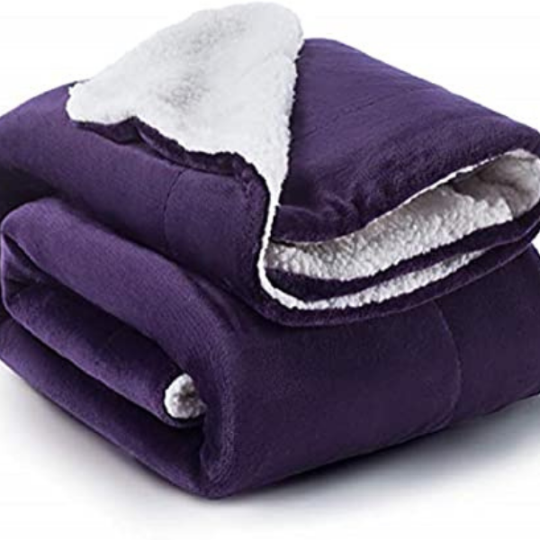 Luxuriously Soft Fleece Comforter Set - Purple