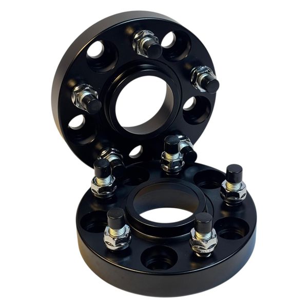 5x114.3 Wheel Spacers 25mm 66.1CB 12x1.5 Black - Pair