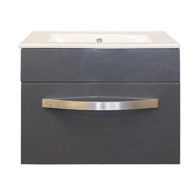 Denver Furniture - Floating Bathroom Vanity Cabinet - High Gloss Storm ...