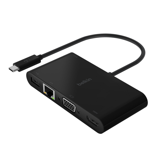 Belkin 100W 5-in-1 USB-C Multimedia and Charge Adapter - Black