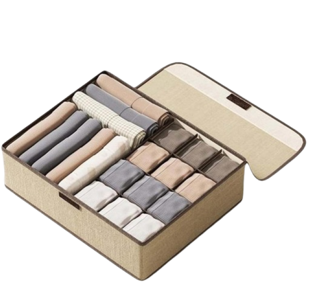 SamMag Foldable Closet Storage Boxes Divided - for Scarves Socks Bras Pants