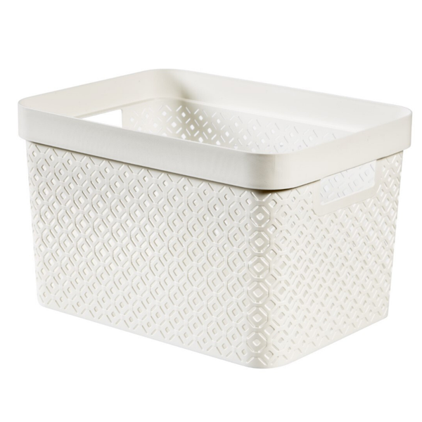 Curver By Keter Terrazzo 17L Storage Basket - White