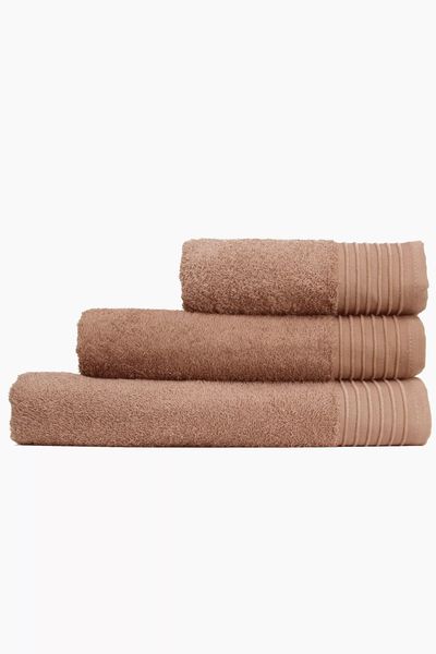 Cotton Single Border Towel (Tobacco)