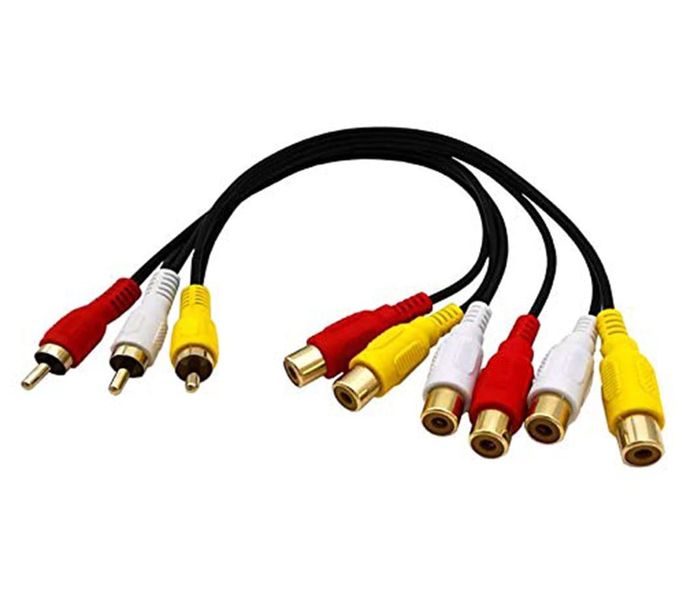 SE-117 AV Line one Split RCA 3 Male to 6 Female