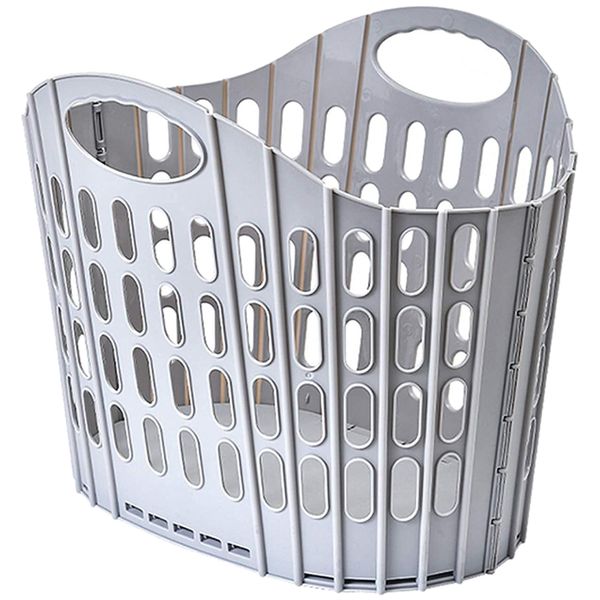 Decor Foldable Grey Plastic Laundry Storage Basket