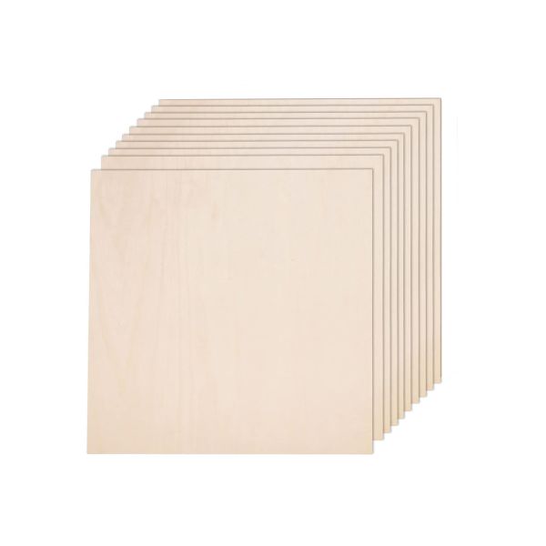 10 Pack Wood Sheets for Crafts Unfinished Squares Wood Boards for Drawing