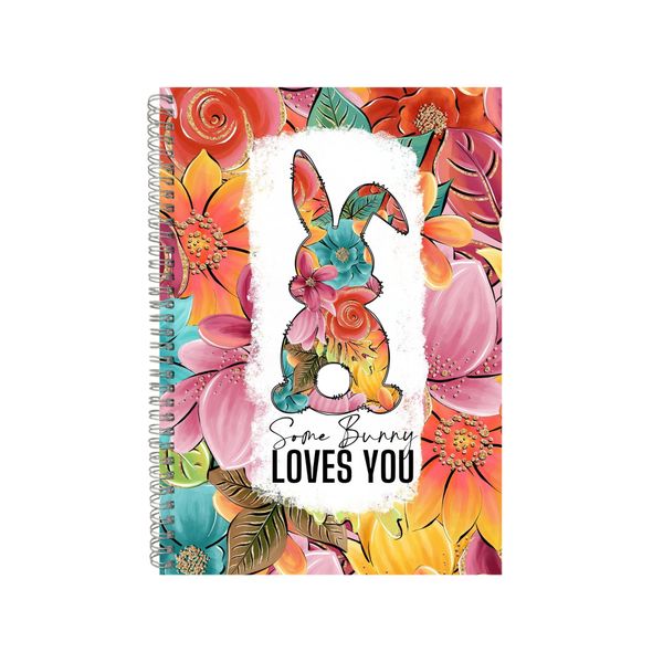 Fall Flowers Bunny Spring Notebook Animal Gift Idea A4 Notepad Pad 78