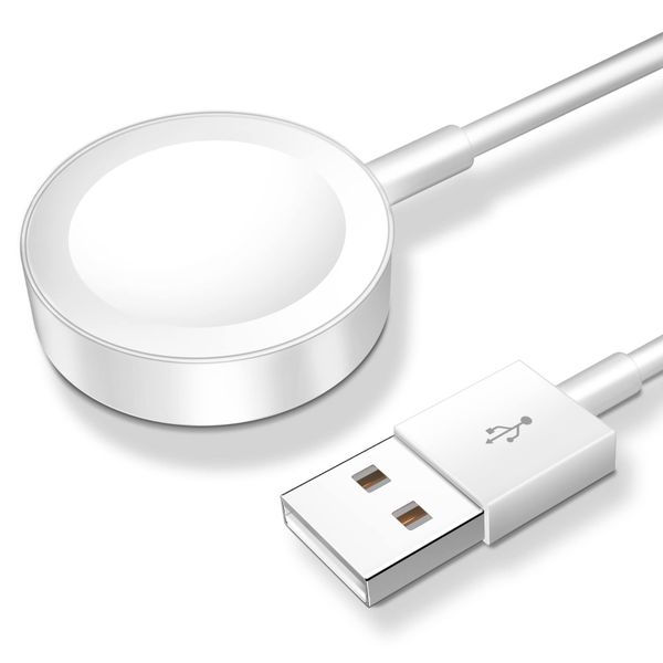 Watch Charger For IOS Fast Charging Cable Portable Magnetic Wireless White