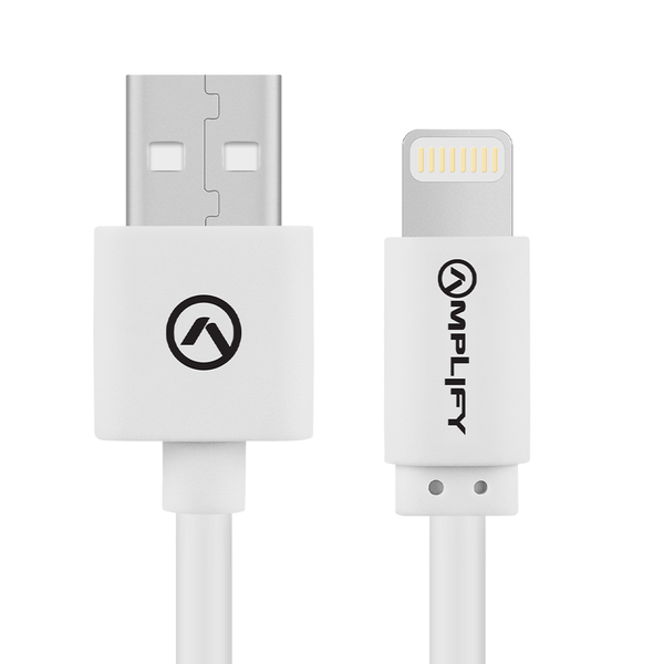 Amplify 1M Lightning to USB Fast Charging Cable - White
