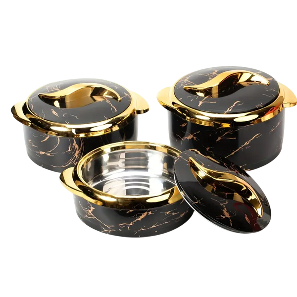 Premium Quality Double Wall Hot Pot Insulated Casserole Food Warmer 3 Piece