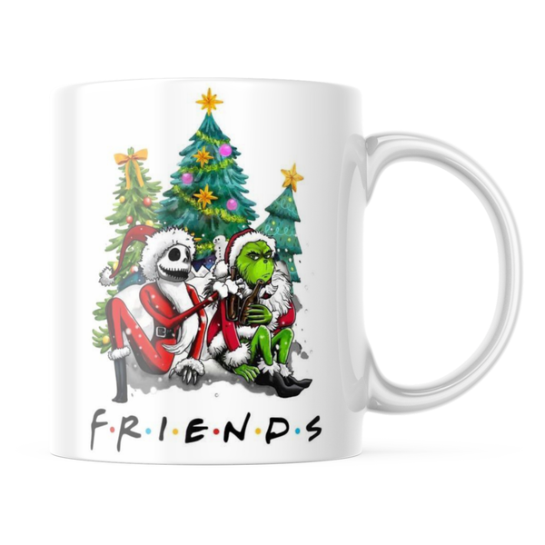 Ceramic Christmas Friends Mug - White - 11-Ounces