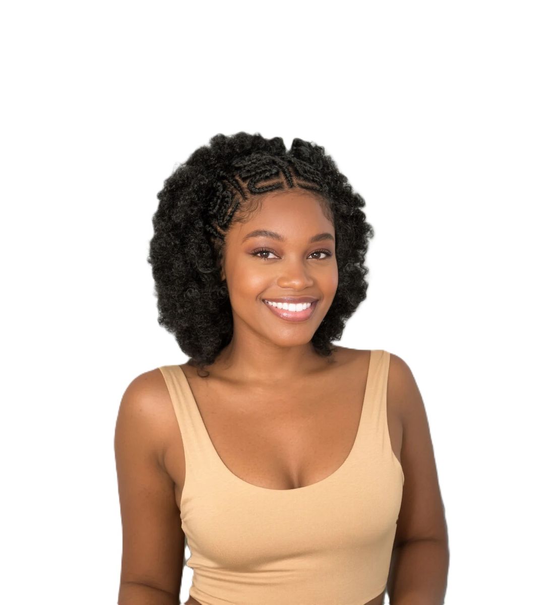 Full Lace Short Synthetic Wig Afro Braid Wig