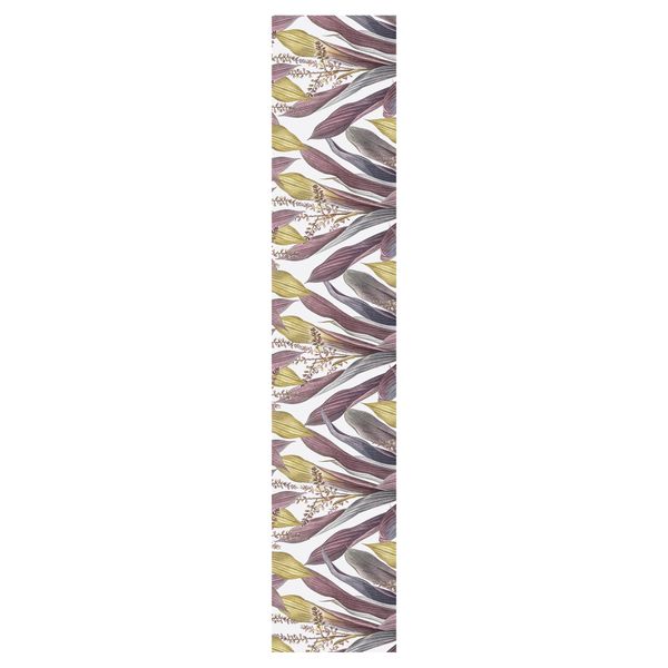 Purple Watercolour Leaves Table Runner
