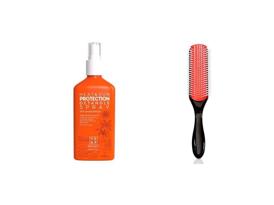 Beamarry Heat & Sun Protection Detangle Spray 250ml + Detangling Brush