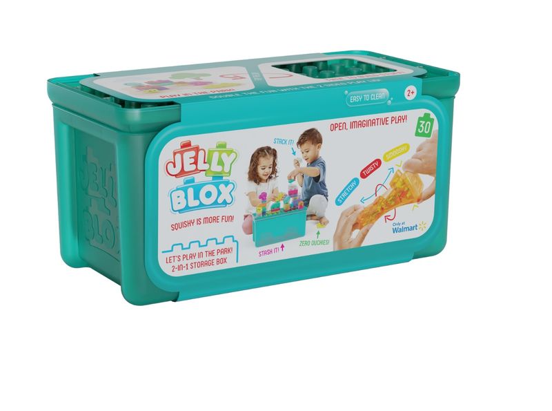 Jelly Blox Playground 30-Piece 2-in-1 Store &amp; Play Set