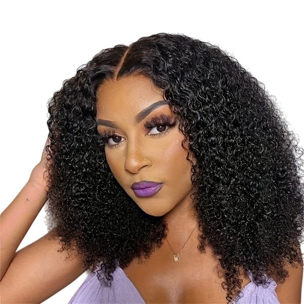 Luvée 12-inch Jerry Curl Wig Full Frontal Human Hair Transparent Lace