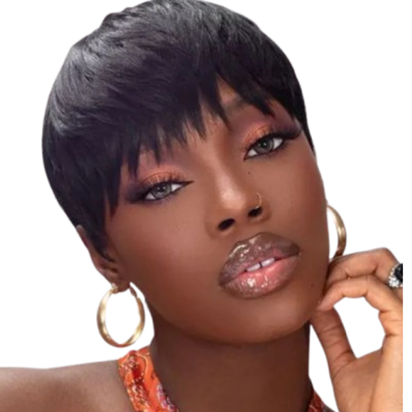 Black Pixie Cut Wig.