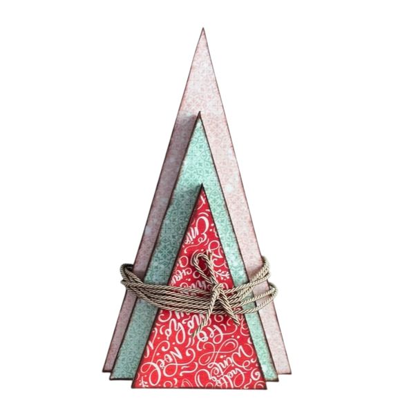 3 Piece Wooden Handmade Decor Christmas Trees