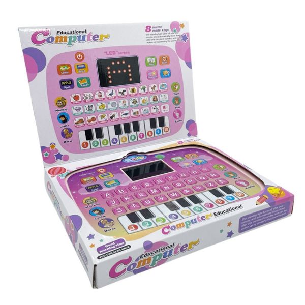 Kids Tablet Toddler Learning Pad with LED Screen Teach Alphabet Numbers