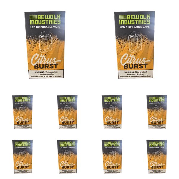 Bewolk LED 6000 Puffs Disposable Vapes - Citrus Burst (Box of 10)