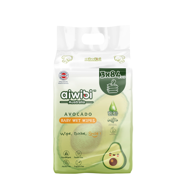 Aiwibi Fresh Organic Care Baby Water Wipes Avocado 84 pcs (3 pack)