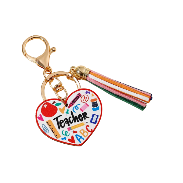 Teacher Appreciation Keychain - Wooden &amp; Metal Decorative Gift