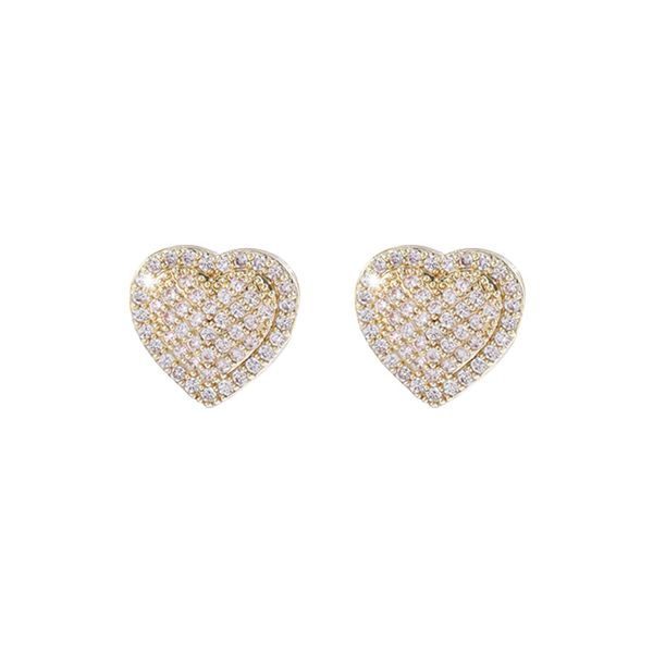 ZELTRYN Micro-Pavé Zircon Ultra Sparkling Heart Stud Earrings