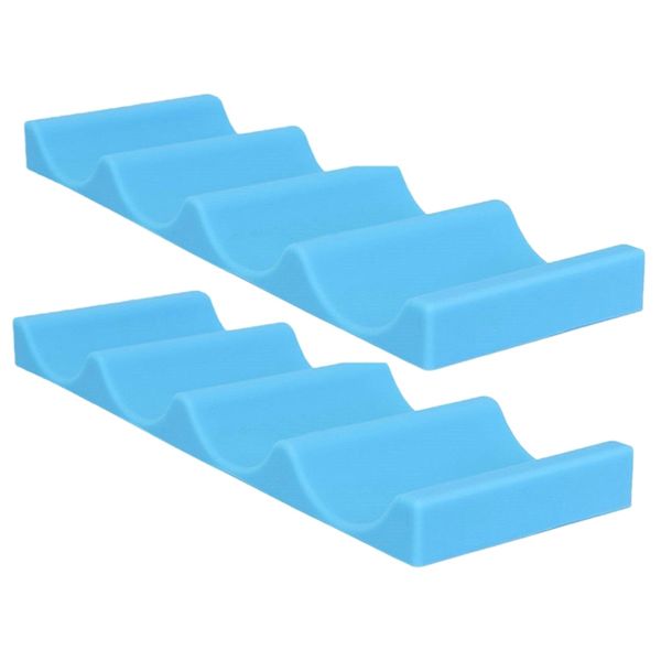 2Pcs Silicone Beer Bottle Rack Refrigerator Organizer-Blue