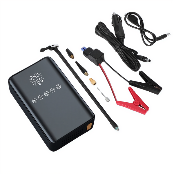 Jump Starter 4 in 1 Air Compressor Power Flashlight for Car and Tire