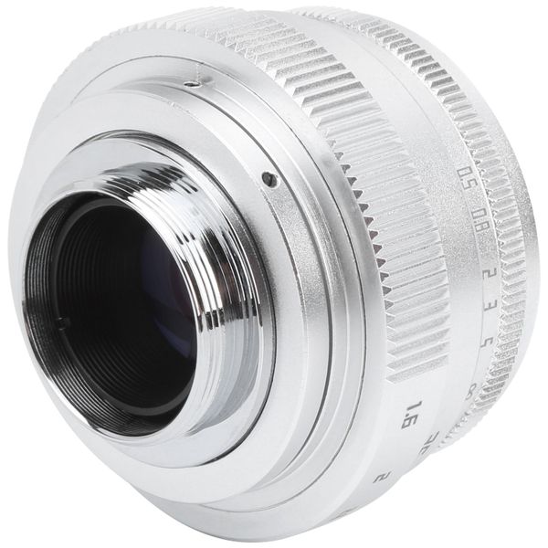 35mm F1.6 C Mount Portrait Camera Lens Silver
